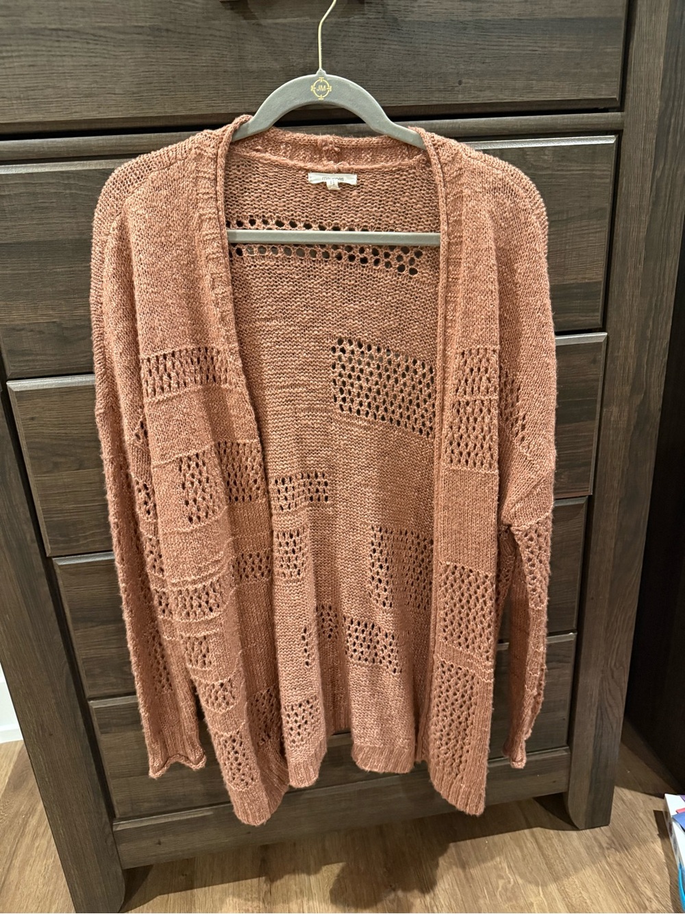 Open-Front Rust Knit Women's Cardigan